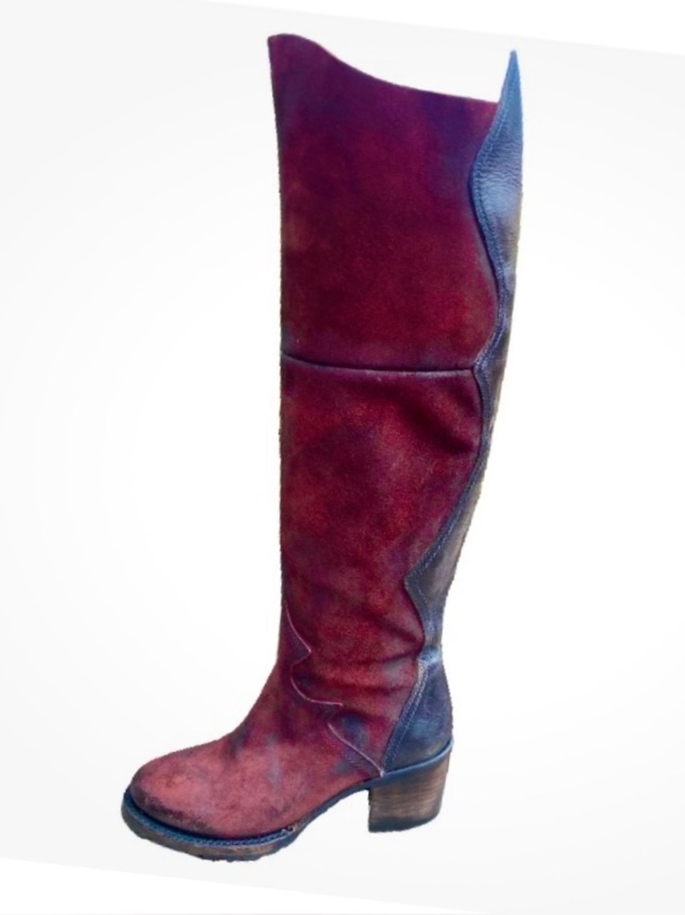 Freebird by Steven Fuego Boots In Wine Suede